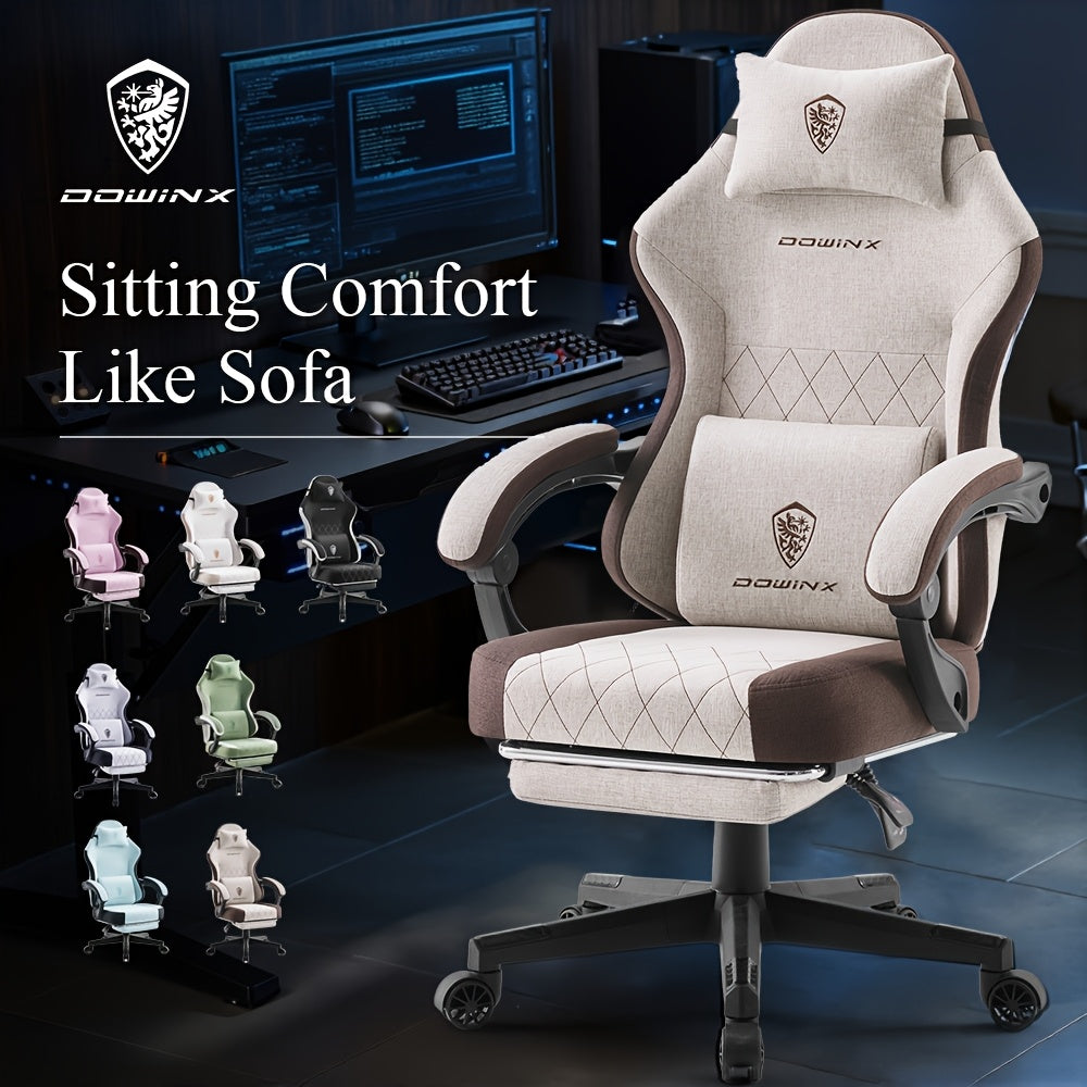Adult Gaming Chair, Big & Tall Breathable Fabric With Pocketed Spring Cushion & Massage Lumbar Support, Ergonomic High Back Office Chair With Adjustable Headrest\u002FFootrest, 300LBS Weight Capacity, Black, Gray, White, Green And 7 Other Colors