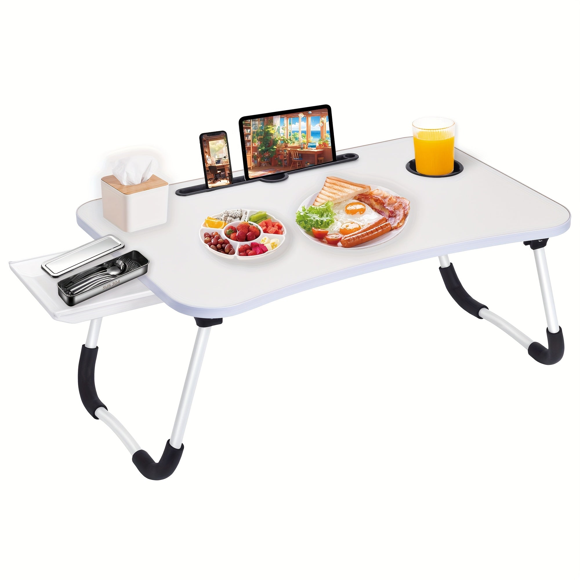 Laptop Bed Desk Table Tray Stand with Cup Holder\u002FDrawer for Bed\u002FSofa\u002FCouch\u002FStudy\u002FReading\u002FWriting On Low Sitting Floor Large Portable Foldable Lap Desk Bed Trays for Eating and Laptops