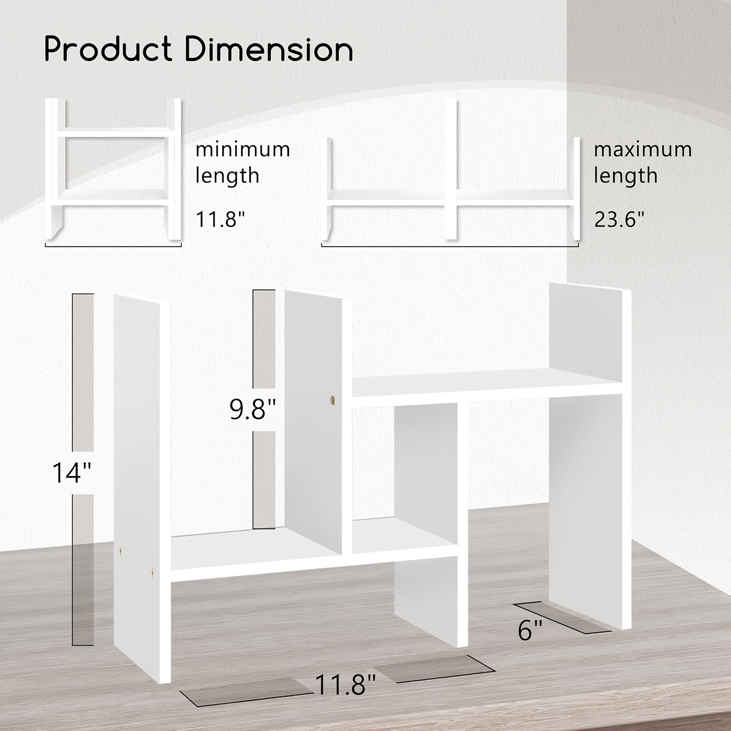 Adjustable Wooden Desktop Storage Rack - Multifunctional Trapezoidal Bookshelf with Multiple Placement Options, Ideal for Office, Study Room, and Desk Organization, Office Desk Accessory