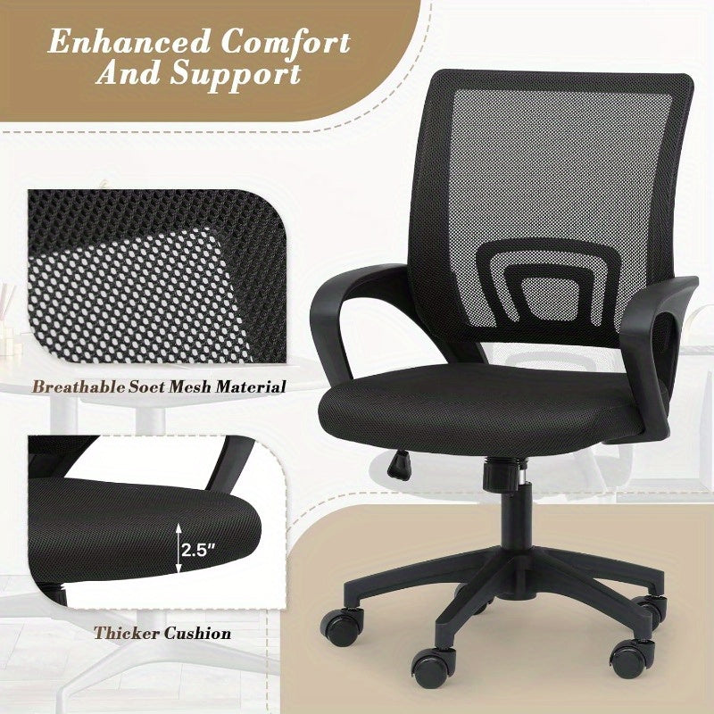 Ergonomic Office Chair Heavy Duty with Wide Seat (300Lbs Capacity) - Adjustable Height Mesh Back & Lumbar Support Desk Chair, Swivel Wheels - Metal Frame for home Office, Gaming Chair - Suitable for s &