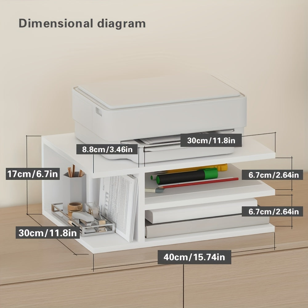 Desktop Organizer for Office: Storage for Files, Stationery, And A4 Paper, Multi-tier Storage for Student Dorms Or Home Use, Available In Multiple Colors, Simple And Practical, Printer Stand