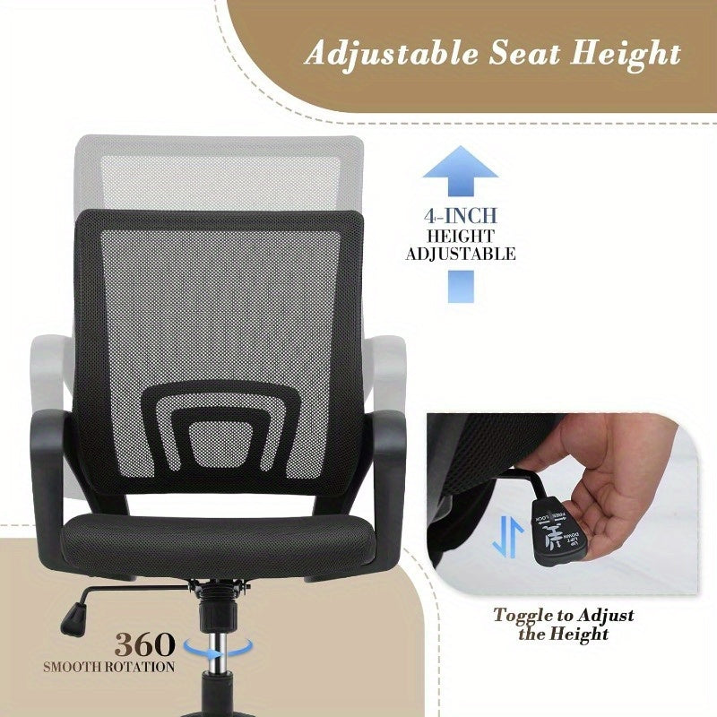 Ergonomic Office Chair Heavy Duty with Wide Seat (300Lbs Capacity) - Adjustable Height Mesh Back & Lumbar Support Desk Chair, Swivel Wheels - Metal Frame for home Office, Gaming Chair - Suitable for s &