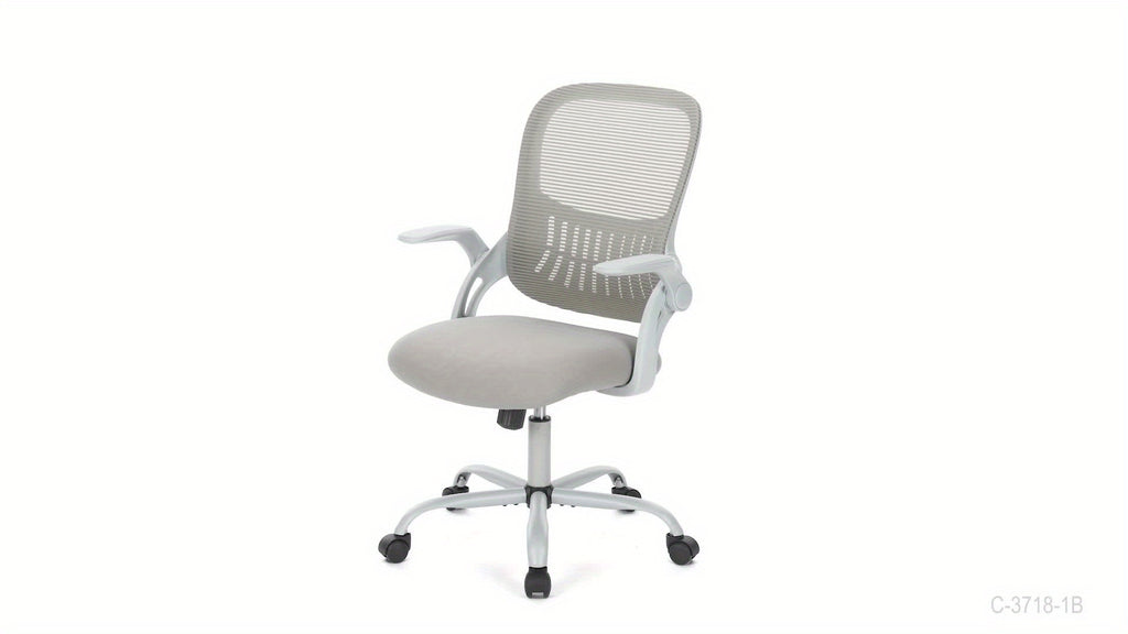 Office Computer Desk Chair, Ergonomic Mid-Back Mesh Rolling Work Swivel Task Chairs with Comfortable Lumbar Support, Wheels, Comfy Flip-up Arms for Home, Bedroom, Study, Student