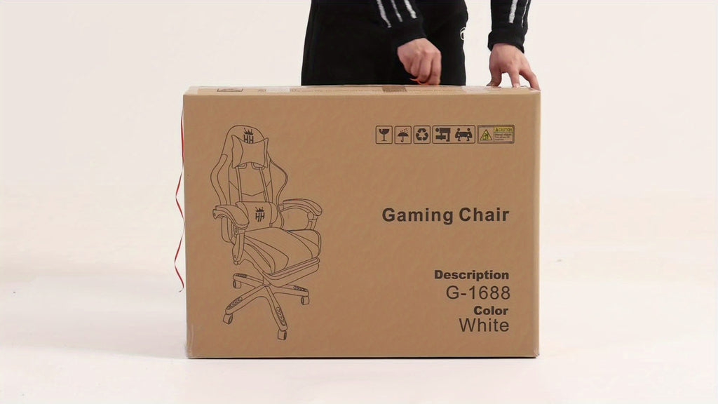 Game Chair With Footrest And Lumbar Support Gaming Chair, Video Chair, Ergonomic Computer Chair Height Adjustable With Swivel Seat And Headrest