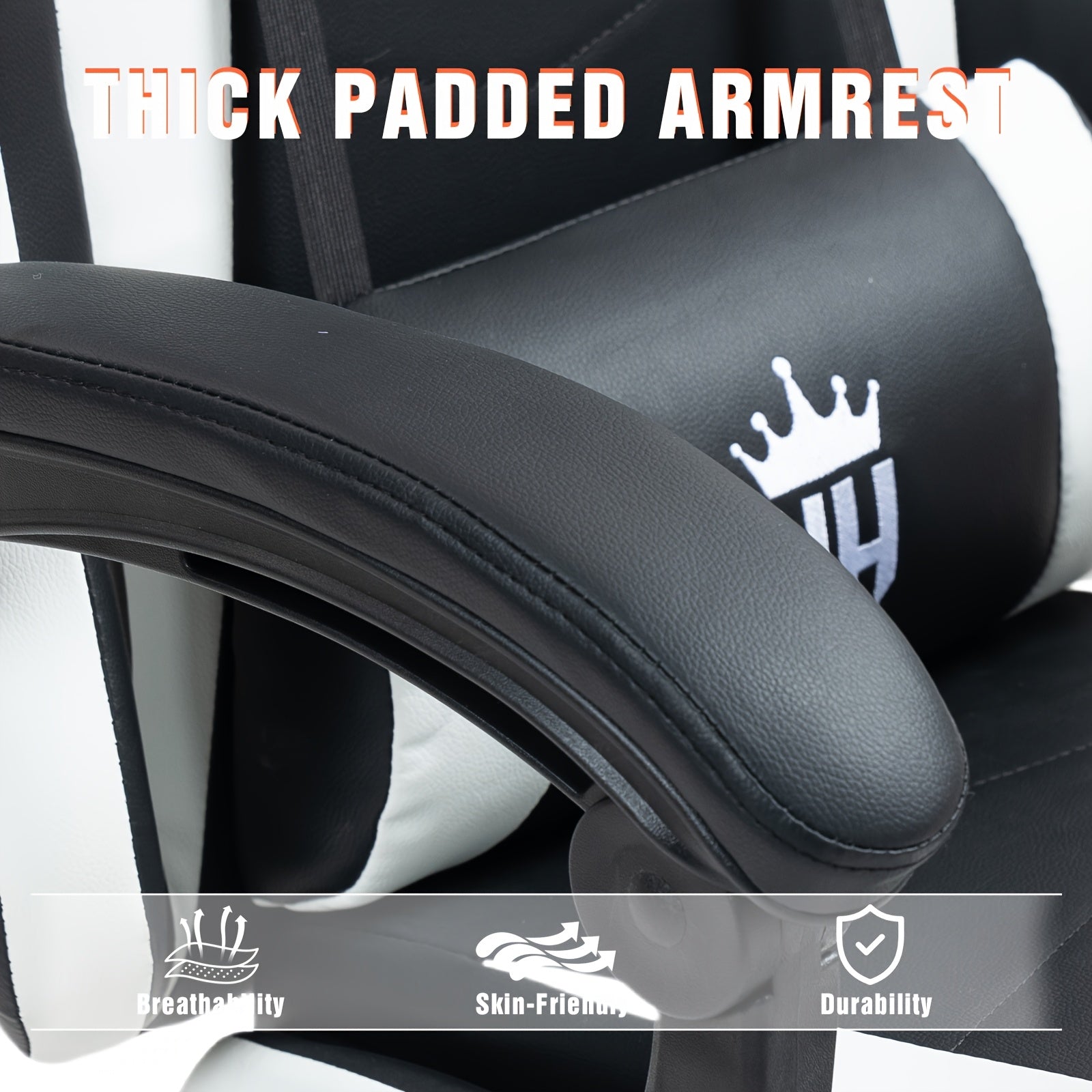 Game Chair With Footrest And Lumbar Support Gaming Chair, Video Chair, Ergonomic Computer Chair Height Adjustable With Swivel Seat And Headrest