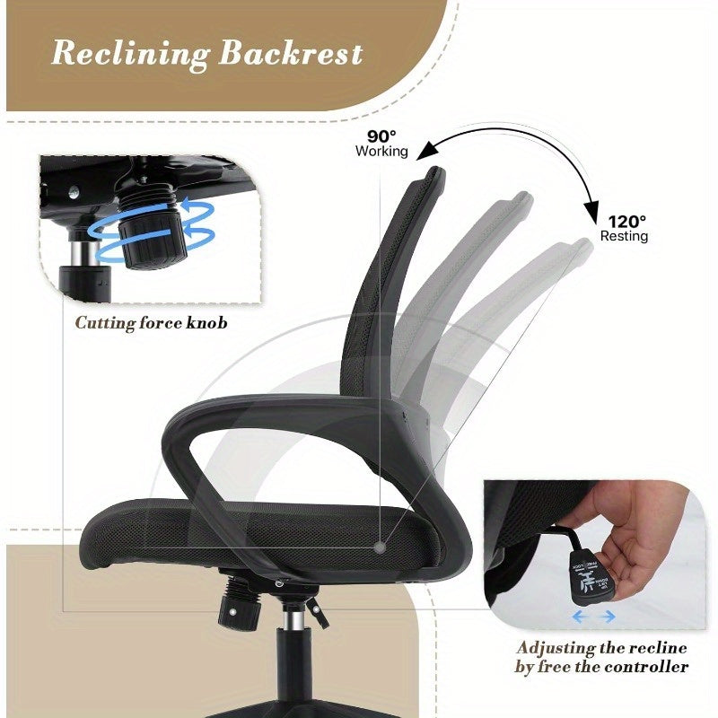 Ergonomic Office Chair Heavy Duty with Wide Seat (300Lbs Capacity) - Adjustable Height Mesh Back & Lumbar Support Desk Chair, Swivel Wheels - Metal Frame for home Office, Gaming Chair - Suitable for s &