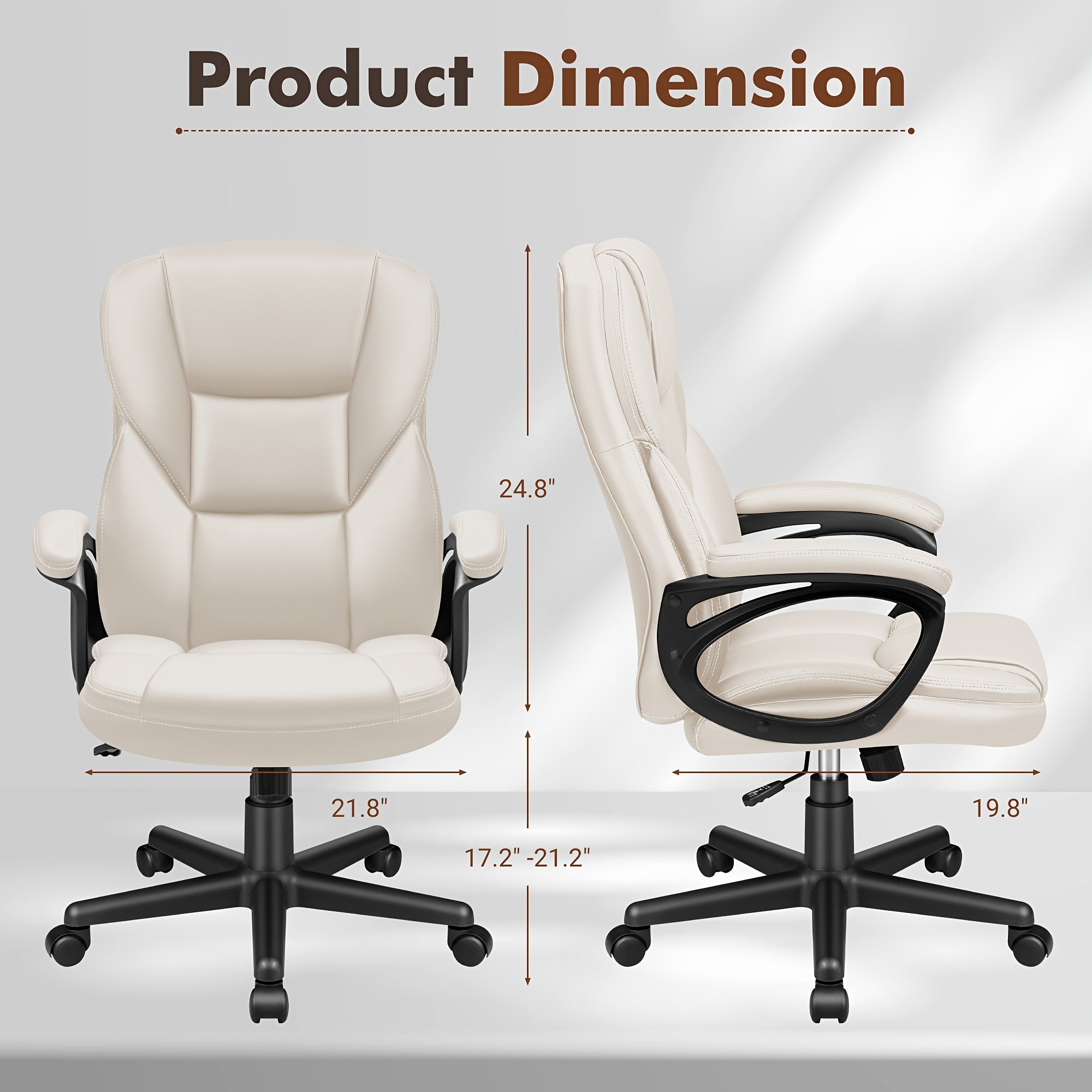 on Ergonomic Executive Office Chairs Featuring a High Back, Adjustable Height, Leather Upholstery, a Comfortable Headrest, Thick Cushioned Armrests, And Lumbar Support. Ideal for Both Home And Office Use