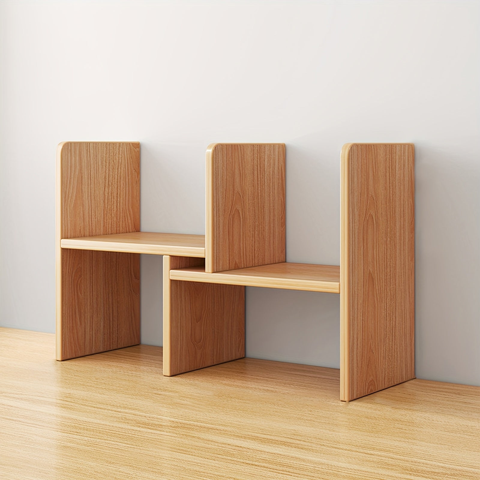 Retractable Bookshelf Desktop Bookshelf Wooden Shelf Multi-layer Storage Rack Suitable for Desktop Storage Books And Items