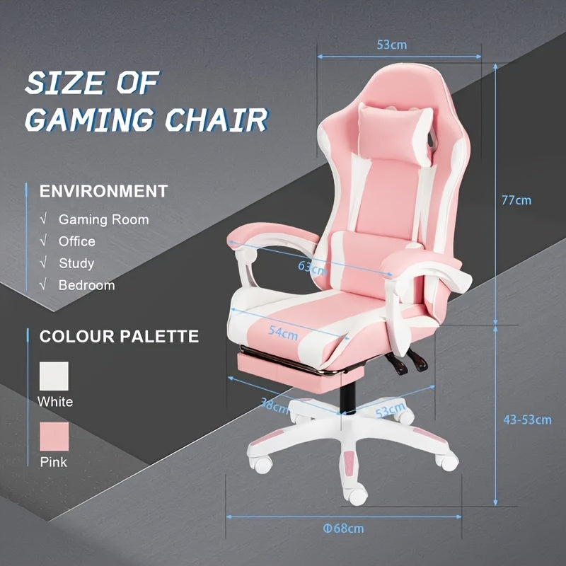 Ergonomic High-Back Office Gaming Chair with Lumbar Support & Footrest - Adjustable Linkage Armrests, Foam Cushion, Heavy-Duty Metal Frame Computer Desk Chair Suitable for Office & Gaming Chairs