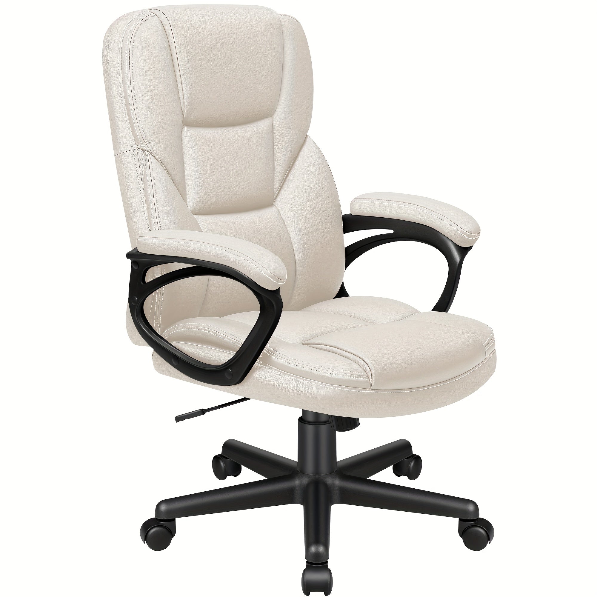 on Ergonomic Executive Office Chairs Featuring a High Back, Adjustable Height, Leather Upholstery, a Comfortable Headrest, Thick Cushioned Armrests, And Lumbar Support. Ideal for Both Home And Office Use