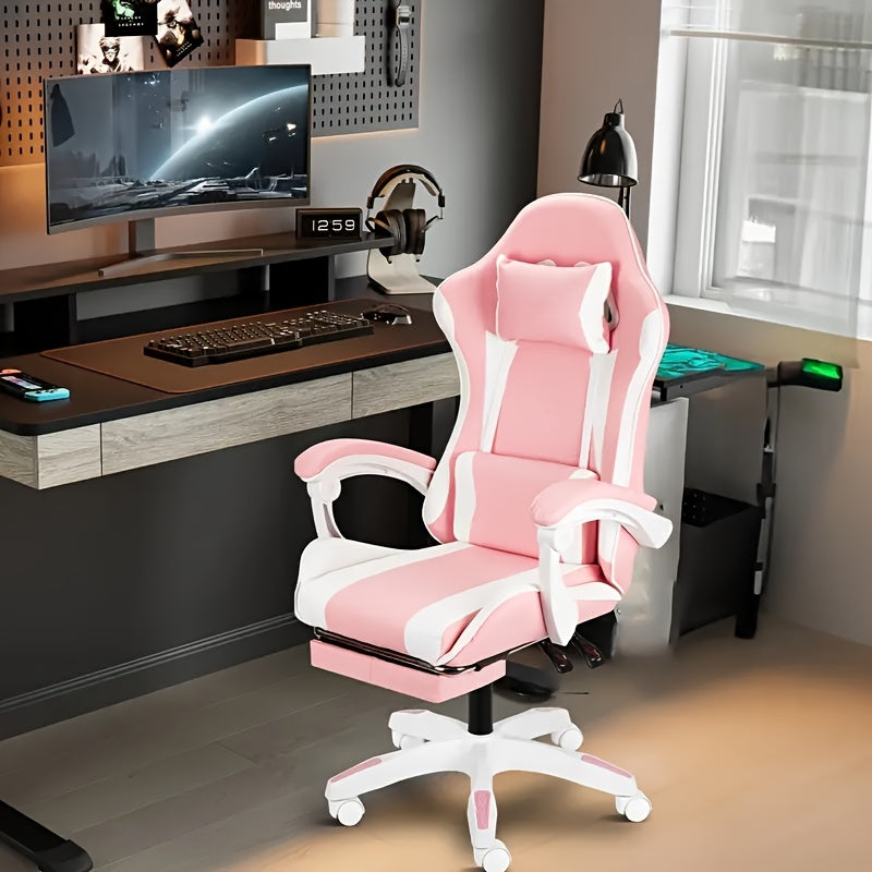 Ergonomic High-Back Office Gaming Chair with Lumbar Support & Footrest - Adjustable Linkage Armrests, Foam Cushion, Heavy-Duty Metal Frame Computer Desk Chair Suitable for Office & Gaming Chairs
