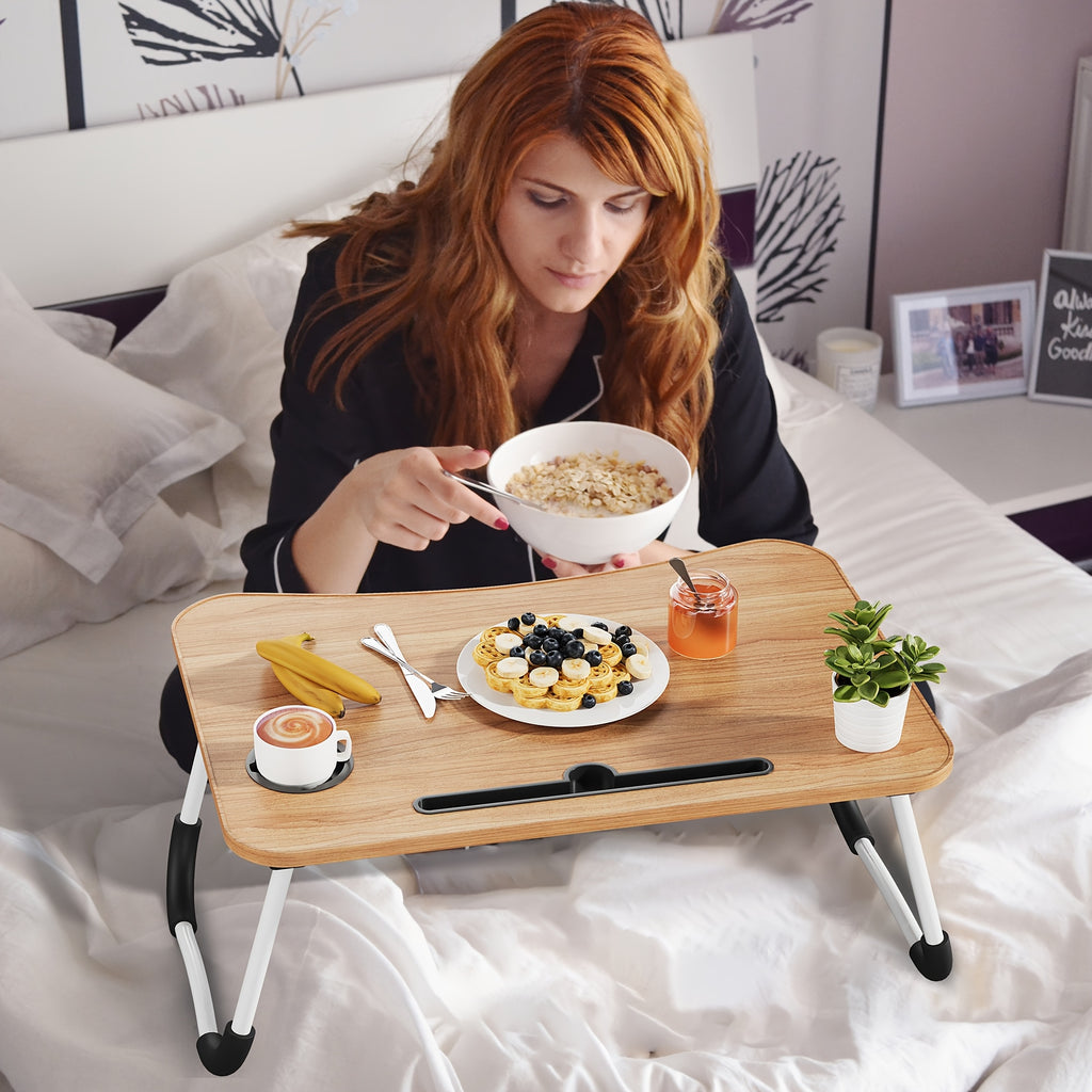 Laptop Bed Desk Table Tray Stand with Cup Holder\u002FDrawer for Bed\u002FSofa\u002FCouch\u002FStudy\u002FReading\u002FWriting On Low Sitting Floor Large Portable Foldable Lap Desk Bed Trays for Eating and Laptops