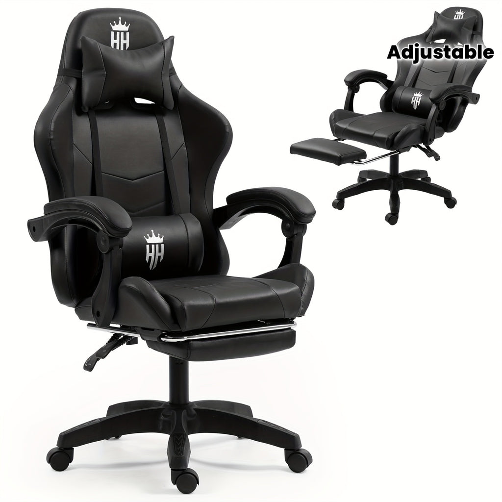 Game Chair With Footrest And Lumbar Support Gaming Chair, Video Chair, Ergonomic Computer Chair Height Adjustable With Swivel Seat And Headrest