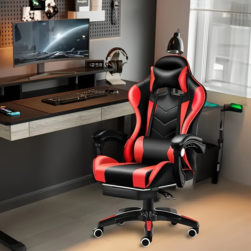 Ergonomic High-Back Office Gaming Chair with Lumbar Support & Footrest - Adjustable Linkage Armrests, Foam Cushion, Heavy-Duty Metal Frame Computer Desk Chair Suitable for Office & Gaming Chairs