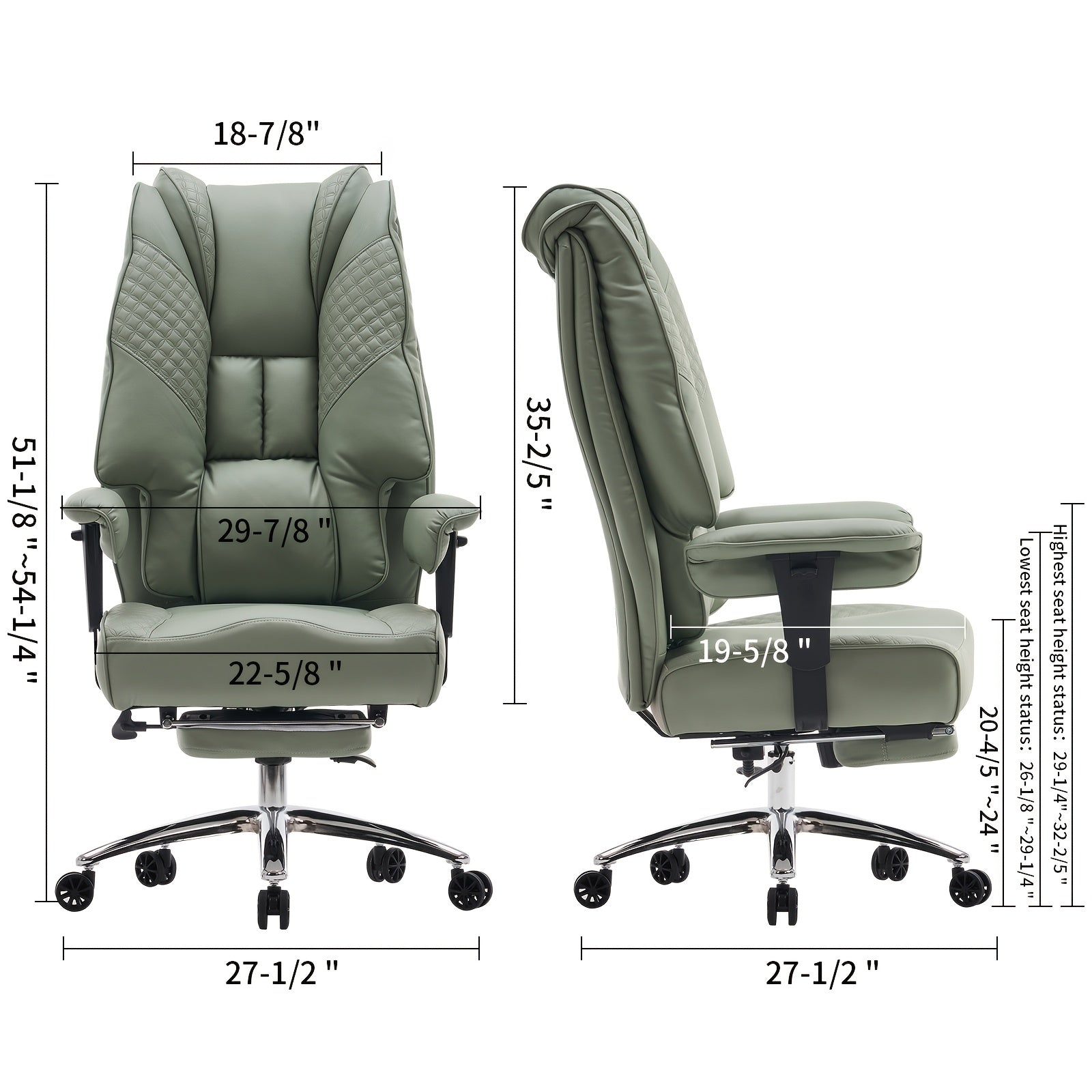 Efomao Office Chair 400LBS, Big and Tall Office Chair, PU Leather Computer Chair, Executive Office Chair with Leg Rest and Lumbar Support, Pink Office Chair